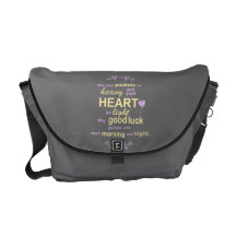 Contemporary Typography Irish Blessing in Grey Messenger Bags