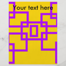 Contemporary violet squares on yellow flyers