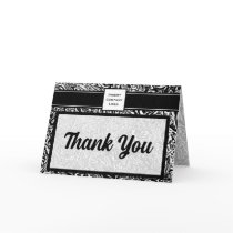 Contemporary Waves in Black Logo Thank You Greeting Cards