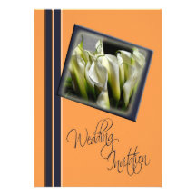 Contemporary Wedding Invitation - calla lilies
