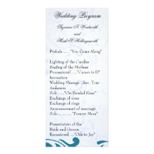 Contemporary Wedding Programs - blue Full Color Rack Card