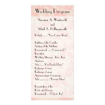 Contemporary Wedding Programs Coral Personalised Rack Card