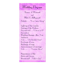 Contemporary Wedding Programs Fucia Personalised Rack Card