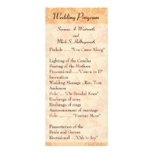 Contemporary Wedding Programs Melon Customized Rack Card