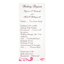 Contemporary Wedding Programs - Pink Full Color Rack Card