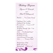 Contemporary Wedding Programs - Purple Rack Card Template