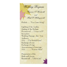 Contemporary Wedding Programs Personalized Rack Card
