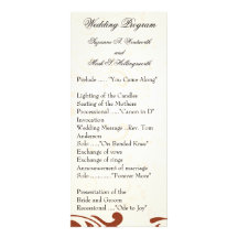 Contemporary Wedding Programs - Tan Personalised Rack Card