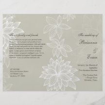 Contoured Bloom Taupe Wedding Program Flyer