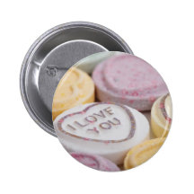 Conversation hearts candy I Love You Forever photo Pinback Button