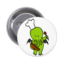 Cook Along With Cthulhu Pinback Buttons