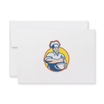 Cook Chef Baker With Mixing Bowl Retro