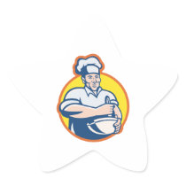 Cook Chef Baker With Mixing Bowl Retro
