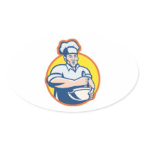 Cook Chef Baker With Mixing Bowl Retro