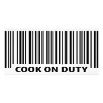 cook on duty icon personalized photo card