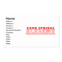 Cook Springs, Alabama City Design Business Cards
