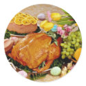 Cooked turkey and ham, flowers and fruit  flowers stickers