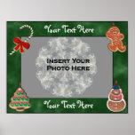 Cookies Candy Cane Holiday Frame Add Photo Poster posters