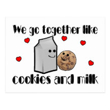 Cookies & Milk Love Postcards