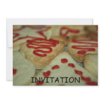 Cookies with red icing  INVITATION
