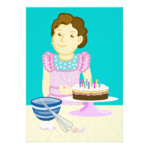 Cooking cake custom invitations