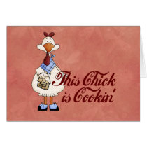 Cooking Chick Greeting Cards