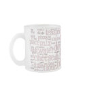 Cooking related word frosted glass beverage cups mugs
