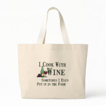 Cooking with Wine Canvas Bags