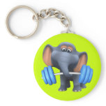 Cool 3d Elephant Powerlifter (Editable) Key Chain