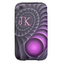 Cool abstract iPhone 3 case with Monogram