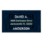Cool abstract masculin blue business card template