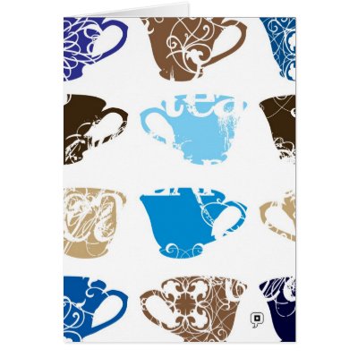 Cool Afternoon Tea Cards by thickblackoutline