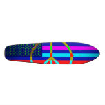 Cool American Flag and Peace Sign Board Custom Skateboard