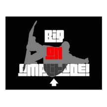 Cool amplitude snowboarding post card