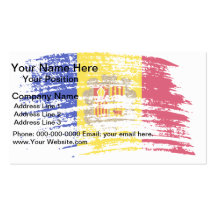 Cool Andorran flag design Business Card Template