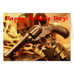 Cool antique revolver Happy Father's Day card