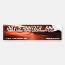 cool-background-red, Dick's Muffler, Shop, Cust... Bumper Sticker