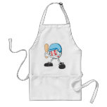 Cool Baseball Batter Cartoon aprons