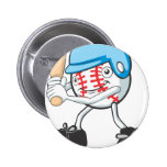 Cool Baseball Batter Cartoon Pinback Button