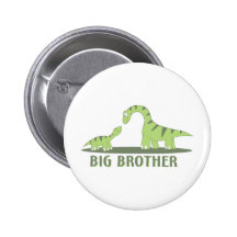 Cool Big Brother Shirt - Dinosaur Theme Pinback Button