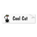 Cool Black Cat with big Red Nose Bumper Stickers