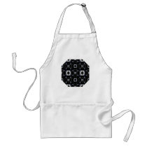 Cool Black Shining Star and Flower Kaleidoscope Aprons