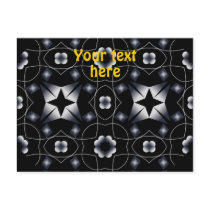 Cool Black Shining Star and Flower Kaleidoscope Post Cards