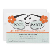 Cool Blue and Orange Summer Sunglasses Invitation