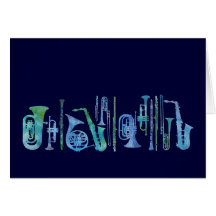 Cool Blue Band Greeting Cards