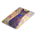 cool blue cat slogan magnet