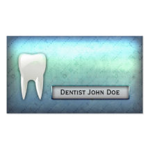 Cool blue dentist dental office business card