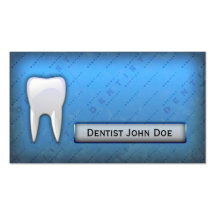 Cool blue dentist dental office business card