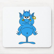 cool blue devil with an attitude mousepad