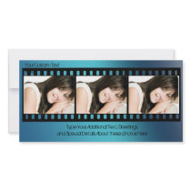 Cool Blue Filmstrip Photo Card, All-Occasion
